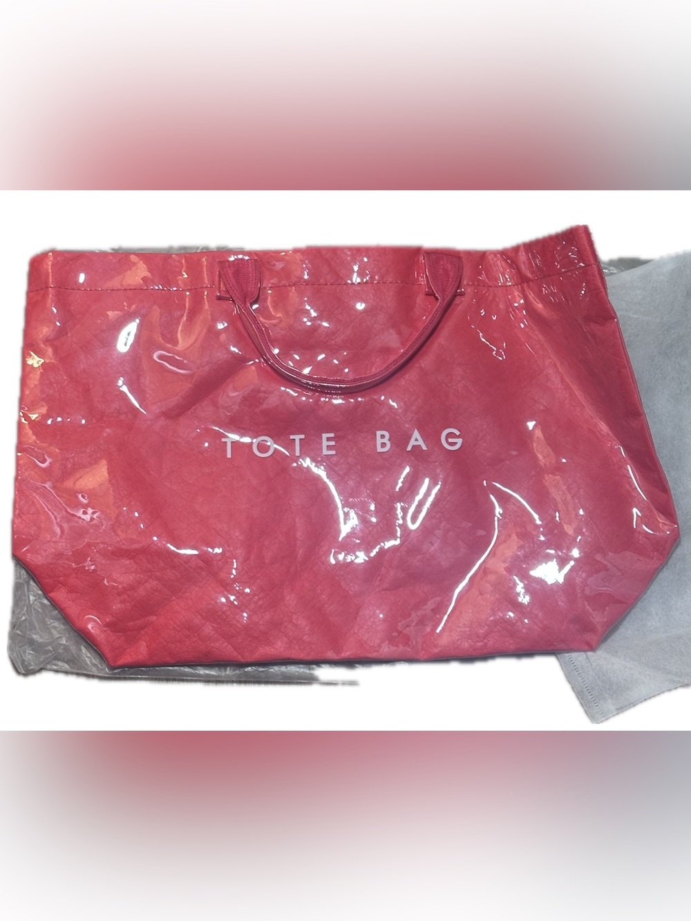 Glossy Hot Pink PVC "TOTE BAG" Vinyl Overlay
